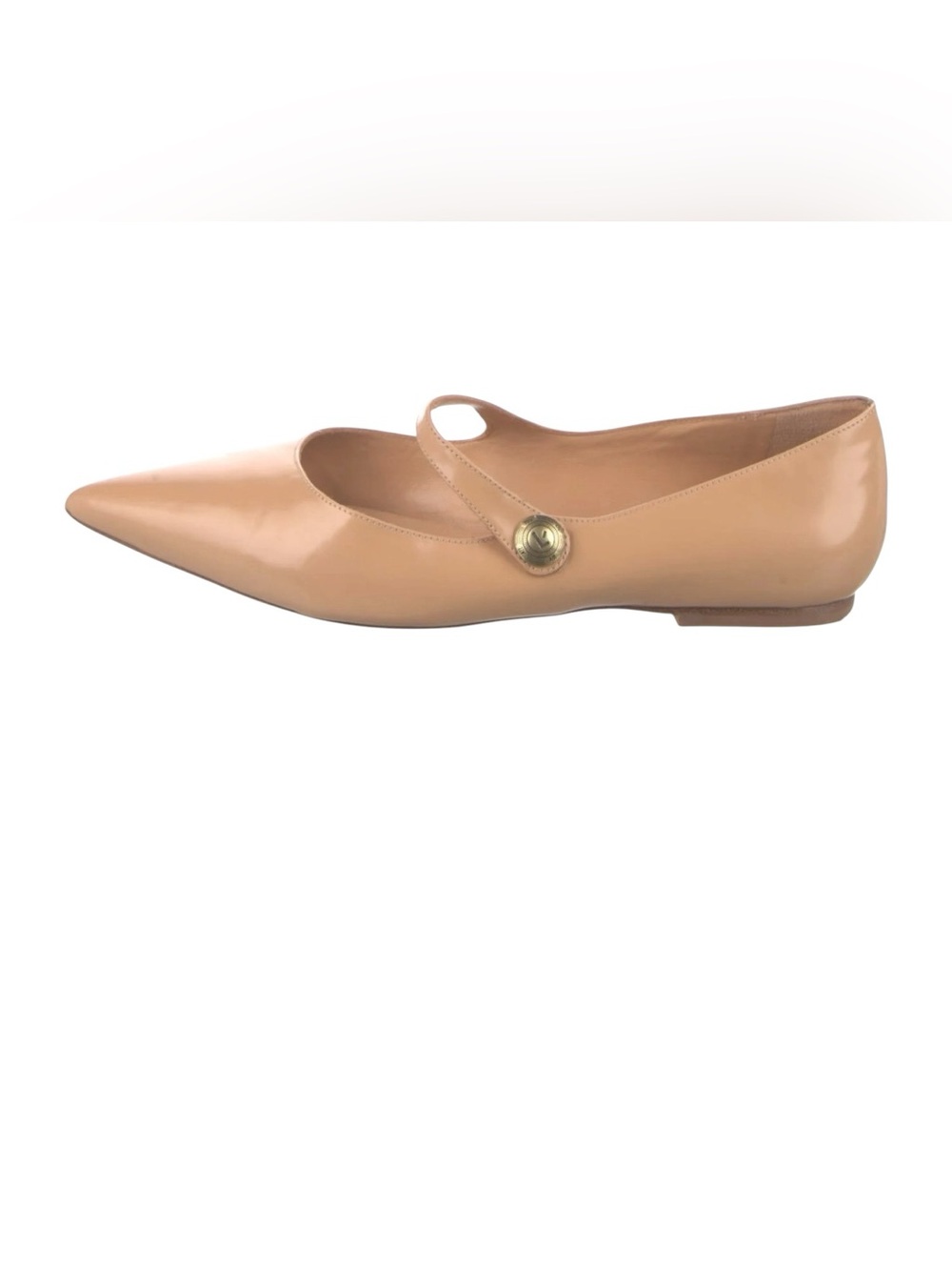 Larroude Nude Caroline pointed toe mary jane flats size 10 NEW